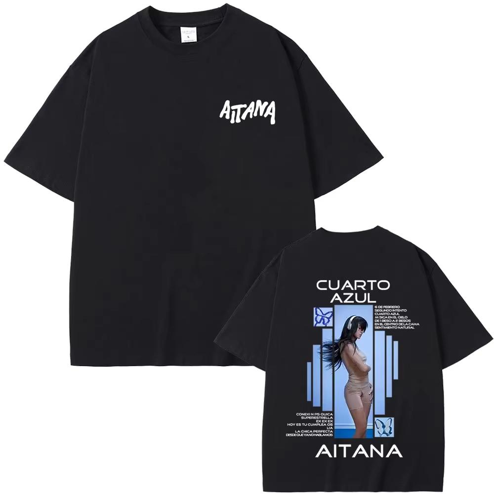 

Singer Aitana Cuarto Azul Album Graphic T-shirt Men s Women Fashion Pop Music T Shirts Unisex Cotton Casual Oversized Streetw... S разноцветный