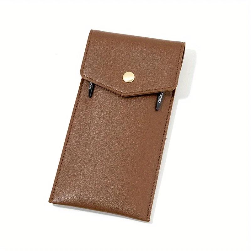 PU Leather Pencil Case Storage Bag Student Glasses Portable Stationery Bag Large-capacity Business Office Pen Storage Bag