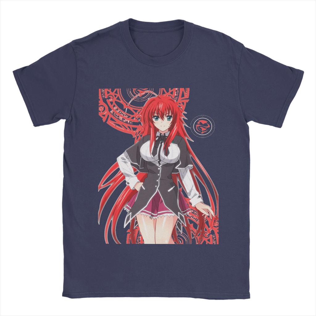 Rias Gremory T Shirt Beach High School DxD  100 Cotton T-Shirts For Men's Hip Hop Casual Tee Shirt Short Sleeve Y2K Fun Top Tees
