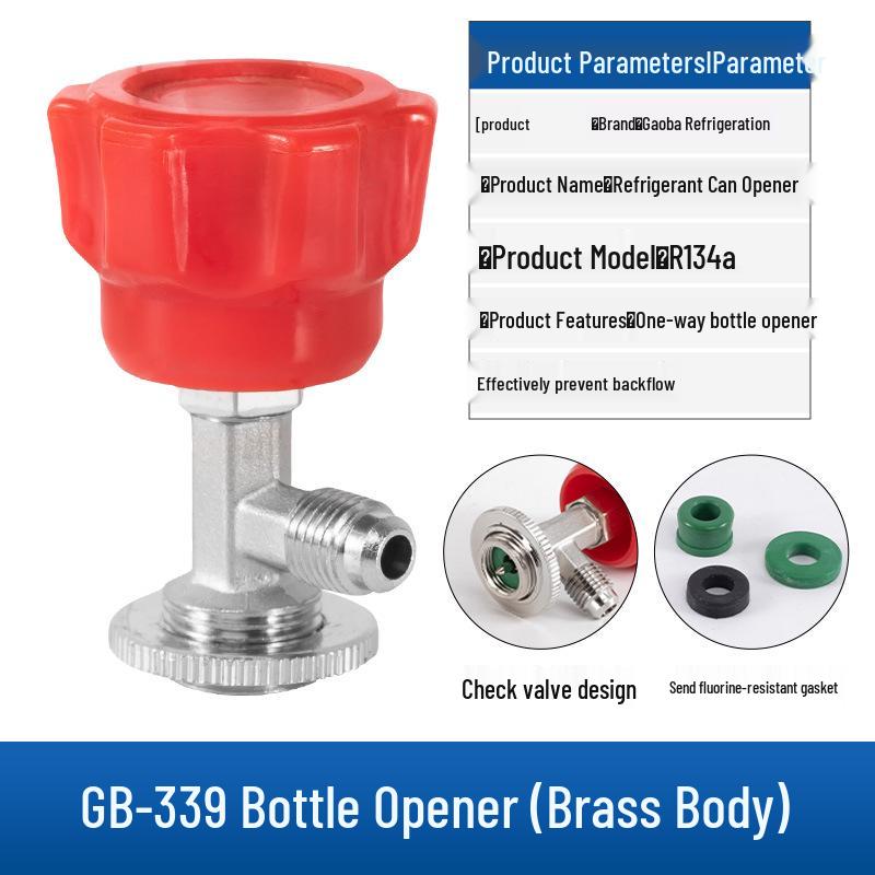Car AC Refrigerant Refill Adapter Valve for R134a - Adjustable High/Low Pressure