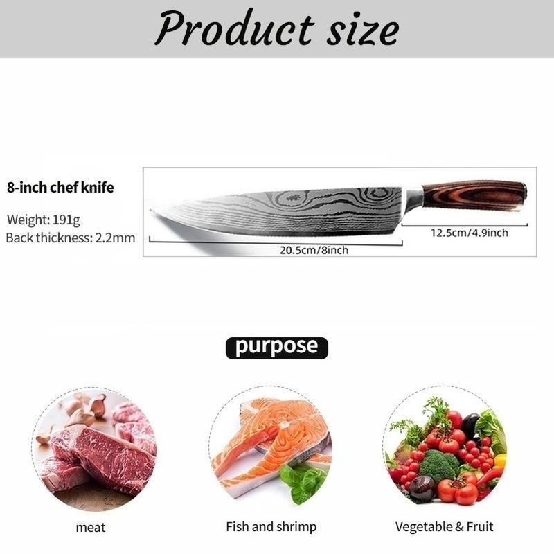 8 Inch Knife Japanese Kitchen Knife chopping knife Slicing Knife Cleaver Knife butcher knife