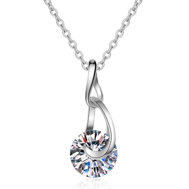 Factory Luxury 925 Sterling Silver Water Drop Moissanite Necklace for Women Valentine s & Birthday Gifts
