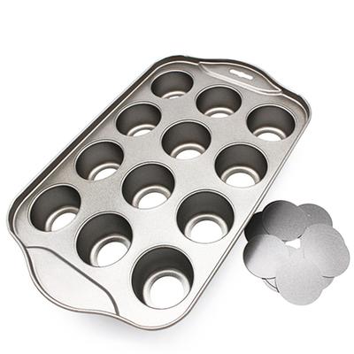 12 Mini Kek Tepsisi Cheesecake Kupası Yapışmaz Muffin Kek Pişirme Teneke Kutusu