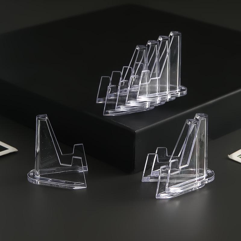 Clear Coin and Medal Display Stand - Small Round, Square, and Triangular Options