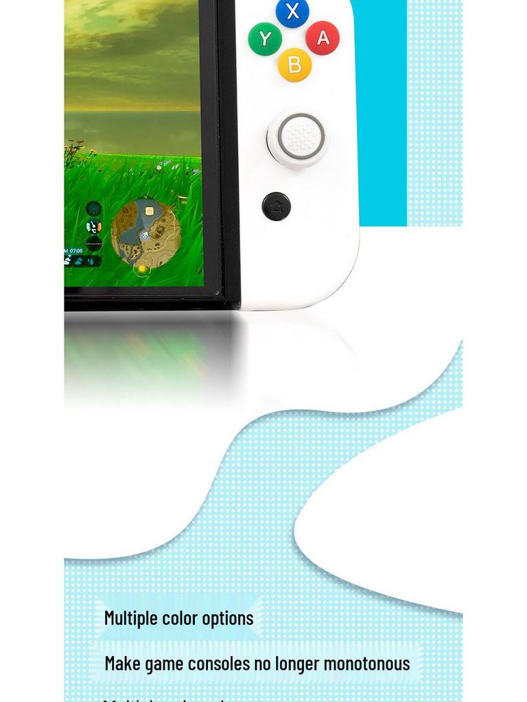 Switch Silicone Keycap - Directional Joystick Cap and Colored Button Sticker for Joy-Con