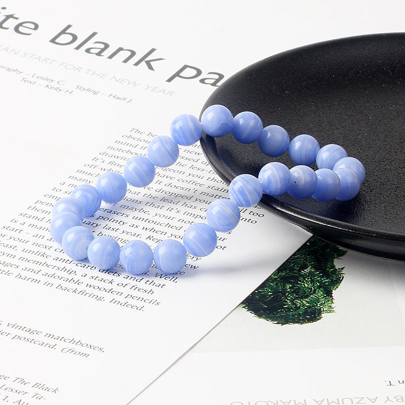Reiki Blue Sardonyx Beads Bracelets Men Natural Stone Lace Agates Skincare Bracelets for Women Moss Agate Healthcare Jewelry New