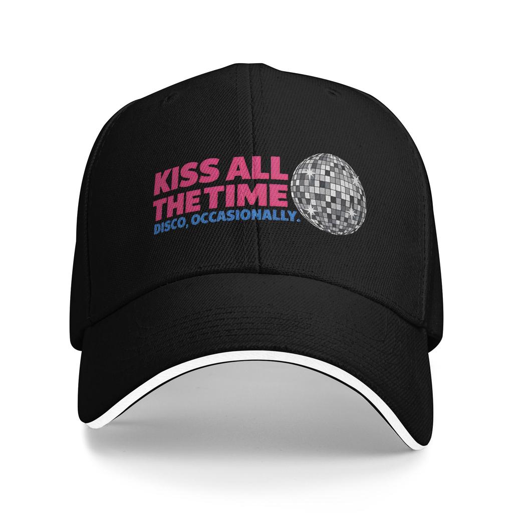 Kiss All The Time Disco Occasionally Harrys Baseball Caps Hip Hop Styles Sandwich Hat Unisex Style Adjustable Caps Hat Outdoor