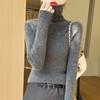 Women's High-Neck Slim-Fit Knit Sweater - 2024 Autumn/Winter Korean Style