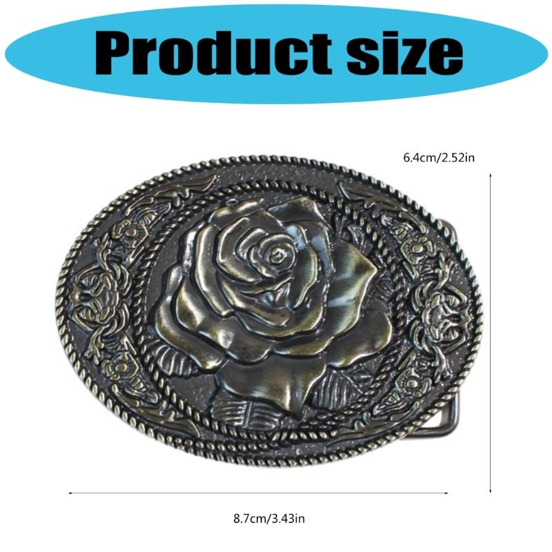 Stilvolle Metallschnalle mit Rosen-Design 4,0 Innendurchmesser für Damen Herren Modeaccessoire
