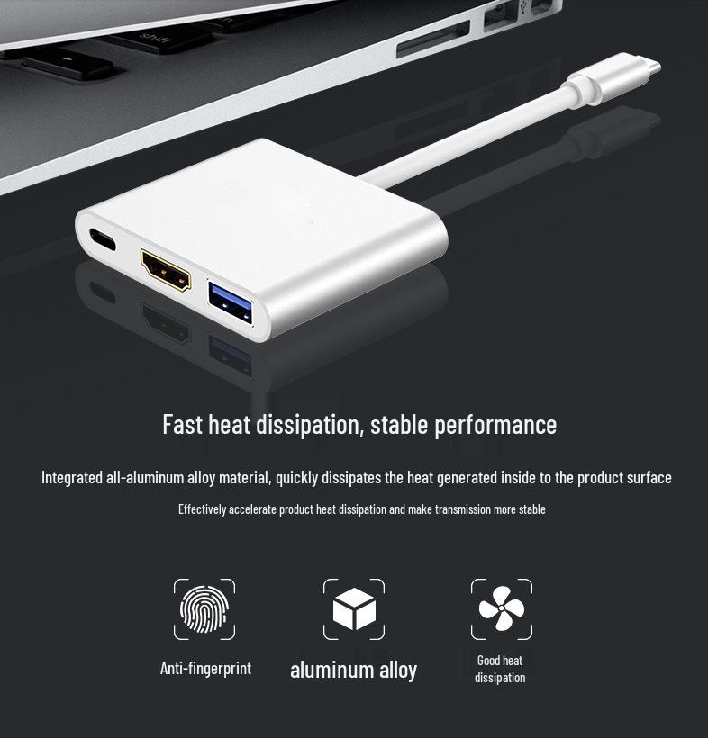 USB-C To HDMI 3-in-1 Docking Station Adapter