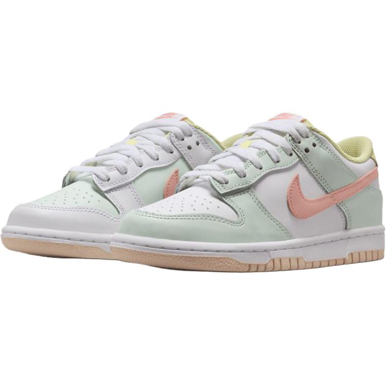 Nike Dunk Low GS White Barely Green Orange Pink Kids Sneakers IV2861181