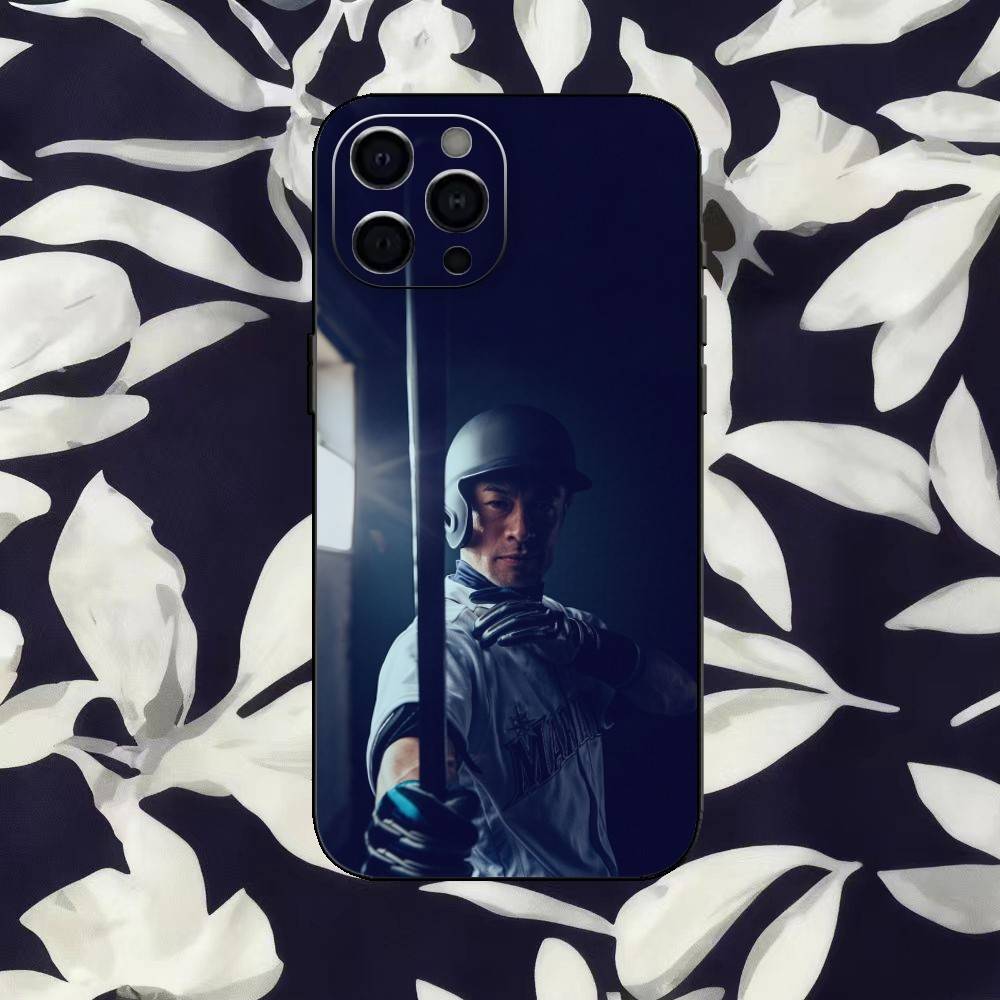 Baseball player I-Ichiro Suzuki Phone Case Silicone black Soft For IPhone 17,16,15,14,13,12,11,SE,Plus Pro Max