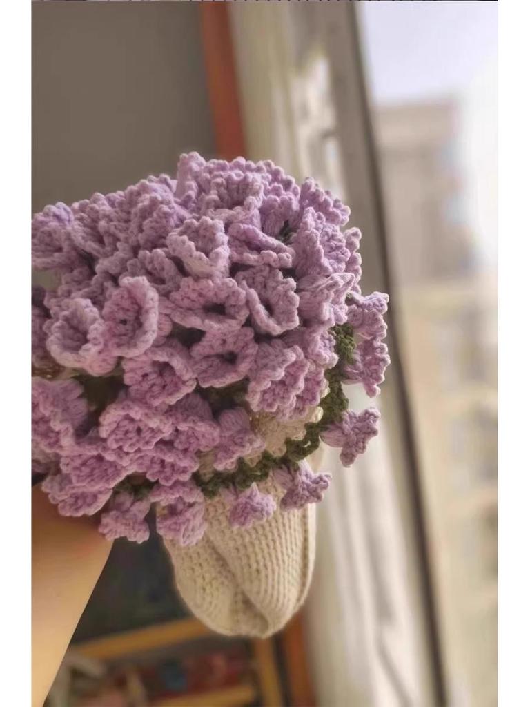 Zestaw do samodzielnego wykonania ręcznie dzierganego koca bukietu róż - Włóczka i narzędzia w zestawie na prezent koc w kwiaty