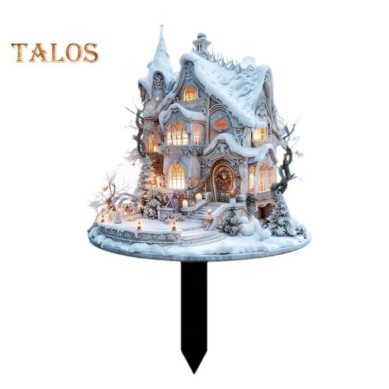 

Снежный колышек для дома 2D плоский акриловый вставной ящик для кашпо украшение праздничный цветочный горшок украшение садовый колышек для балкона газона двора белый