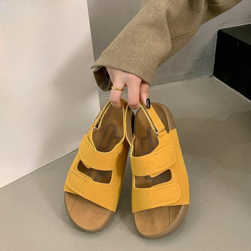 Neue Klettverschluss-Sandalen mit dicker Sohle, vielseitige, lässige Sport-Strandschuhe