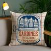 Coastal Charm Sardine Can Pillow Case Silky Elegant Comfort Sofa Bed Invisible Zipper
