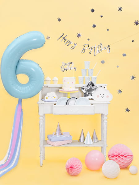 Foil Balloon Number ""6"" Blue 86 Cm