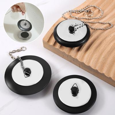 Kauçuk Lavabo Tıkacı Zincir Montajlı Kanca Tasarımı Lavabo Tıkanıklığı Önleme Aracı Ev Sahibi Temel Lavabo Aksesuarı
