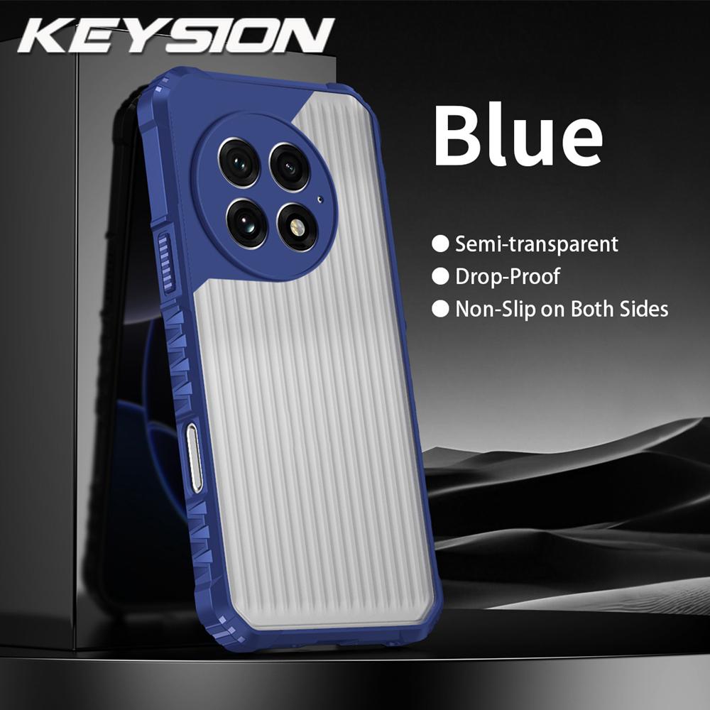 KEYSION Heavy Duty Shockproof Phone Case for OnePlus 13R 5G 13 5G Silicone+PC Translucent Matte Cover for OnePlus 1+ Ace 5 Pro