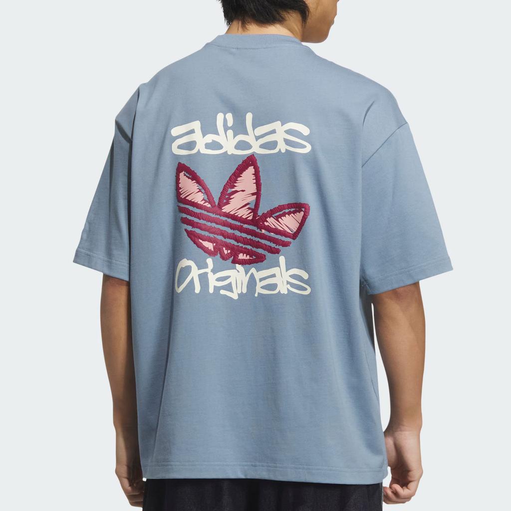 Adidas Originals Trefoil Graphic T-Shirt Men Tops Fantasy-Gray KE5892