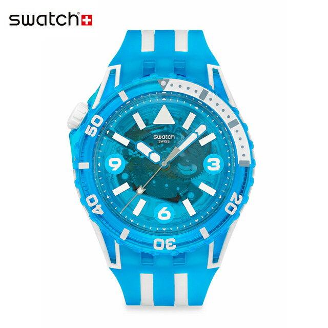

Swatch SCUBAQUA BLUE FIRE Mens Watch SSCU09S100 Quartz Analog 10 ATM Water Resistant Large Swiss