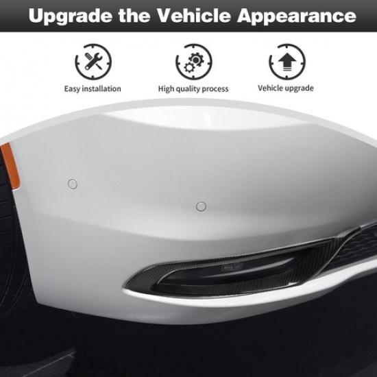 Carbon Fiber Front Fog Light Lamp Frame Cover Trim Bezels For Chrysler 300 2015+