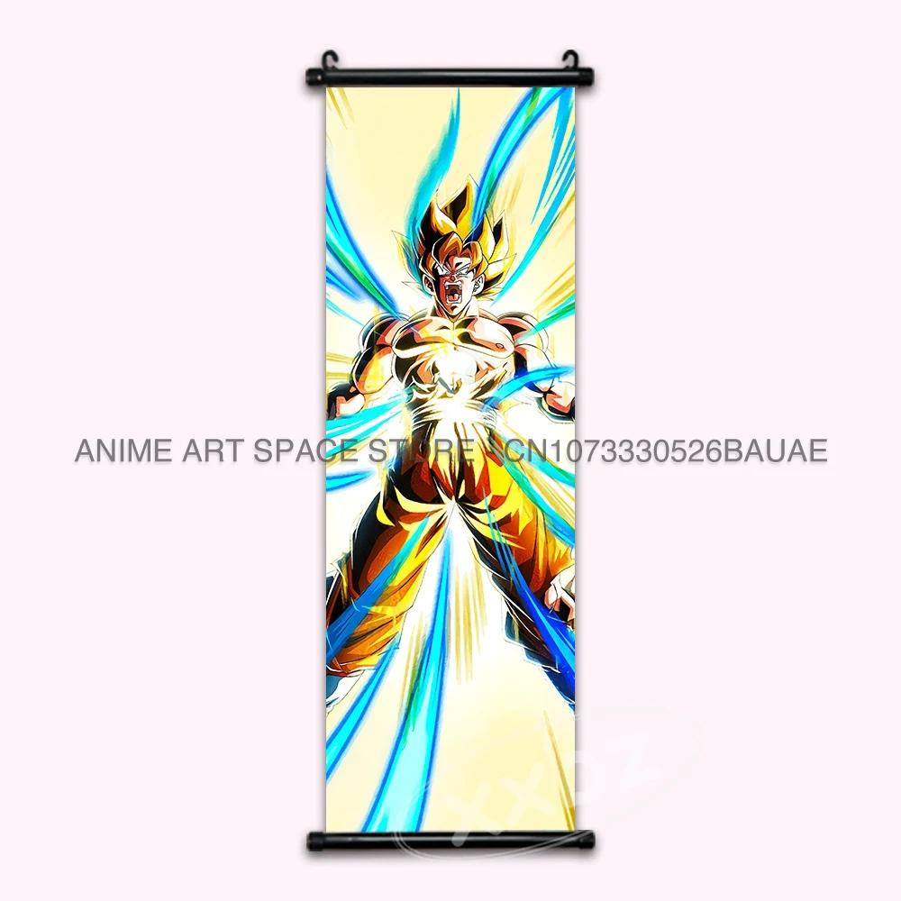 Dragon Ball Z Hanging Paintings Room Decorative Poster Hot Blooded Anime Saiyan Scrolls Picture Gotenks Vegeta Cartoon Wall Art