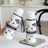 Double Layer Gardenia Thermo Bottle Large-capacity Sports Kettle Vacuum Thermos Cup  Daily Use