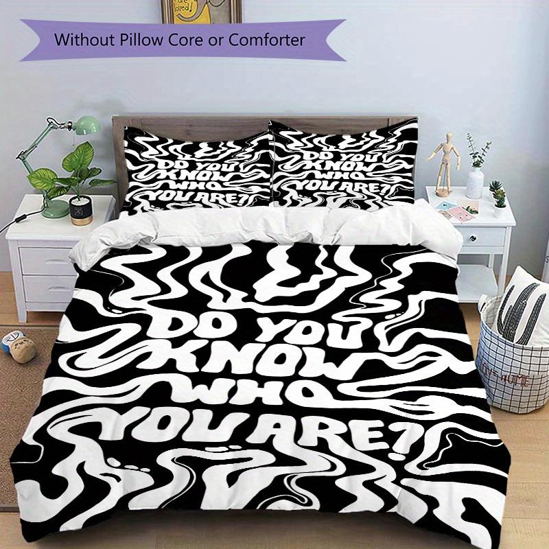 3pcs Self-Awareness Quote Bedding Set, Breathable and Soft, Suitable for All Seasons, Ideal for Home Use, Suitable for Bedroom Decor yy250821233