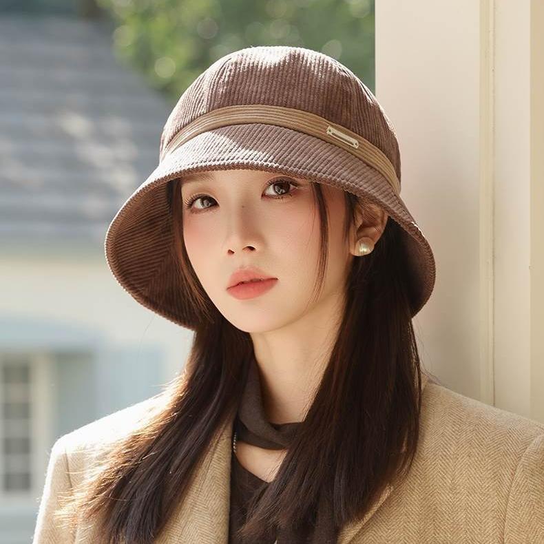 New Corduroy Bucket Hat Ladies Hat Autumn and Winter Basin Hat