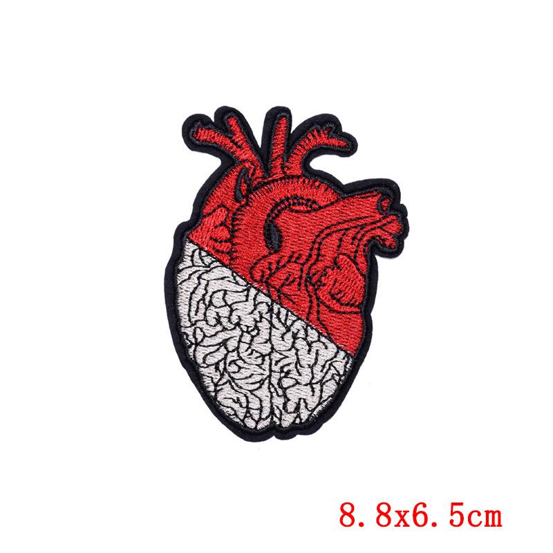 Punk Heart Embroidery Patch Iron On Patches For Clothing Thermoadhesive Patches On Clothes Waves Applique/Patches On Clothes