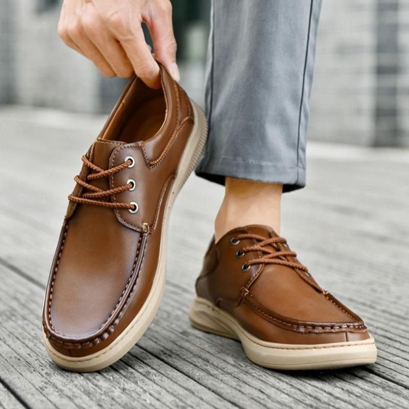 Fashion 2025 Classic Men Leather Work Shoes Spring New Men Comfortable Driving Shoes Luxury Brand Men Soft Casual Shoes Large Size 38-48