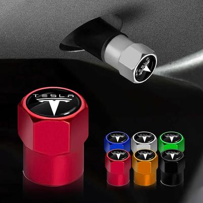 DIE Auto-Reifenventilkappen Emblem Metallkappe Gehäuse Zubehör für Model 3 2022 X S Cc3 Cybertruck 2021 Y Juguete Auto Styling