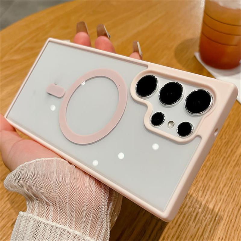 Magnetic For Magsafe Phone Case For Samsung Galaxy S25 S22 Ultra Plus Wireless Charge Cases For Samsung S24 S23 Ultra Plus Cover