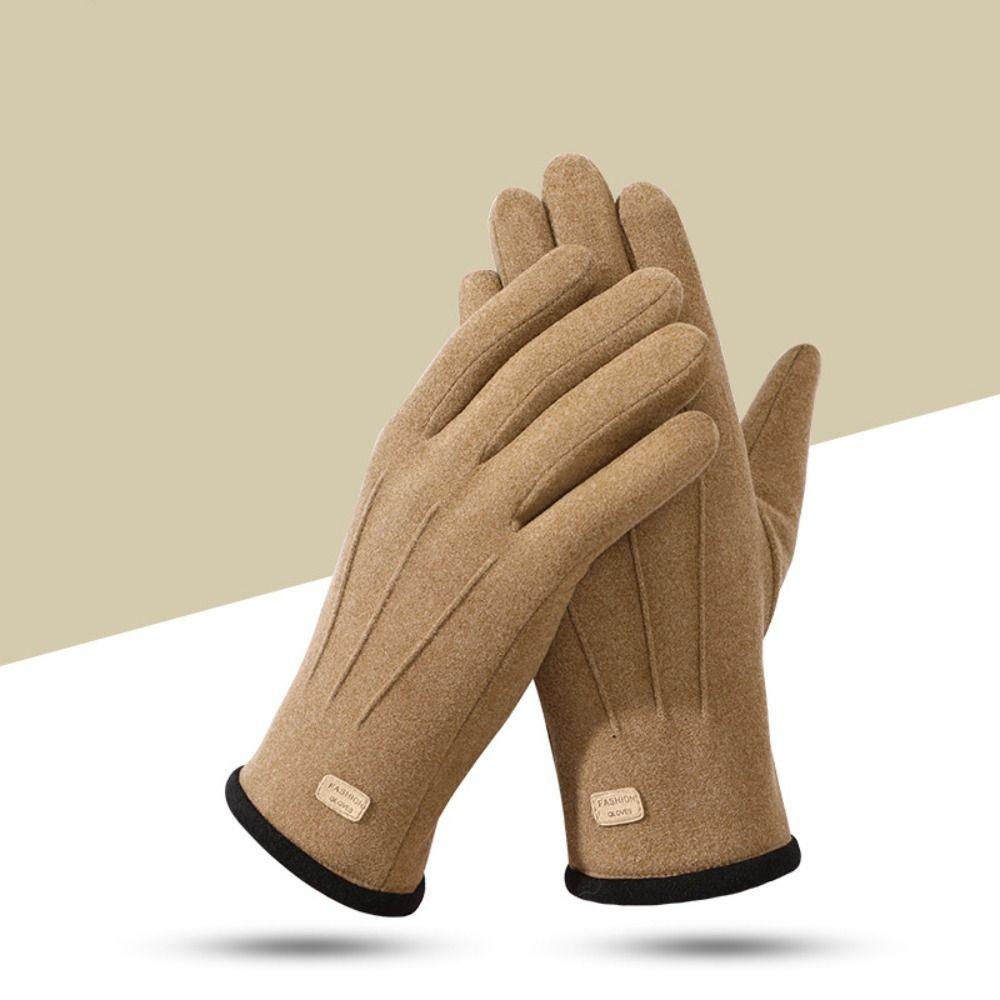 

Ветрозащитные Зимние Уличные Перчатки Плюшевые Перчатки с Полным Пальцем Новые Велосипедные Теплые Варежки хаки