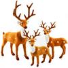 1/2/3pcs Simulation Sika Deer Ornaments Plush Toys Christmas Reindeer Figurine Decor Dolls Animal Model Christmas Ornaments Gift