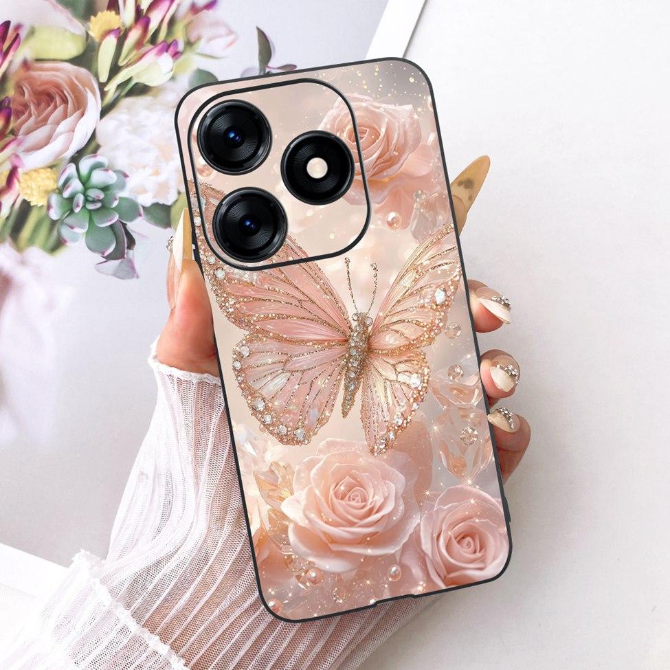 Case For Tecno Spark 10 Cover KI5q Cute Cat Fashion Butterfly Painted Casing For Techno Spark 10 Bumper