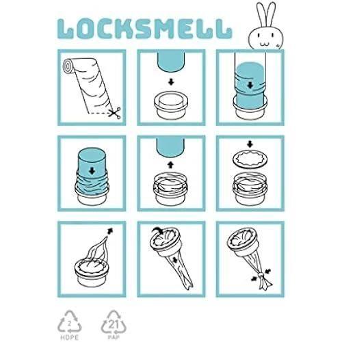 Sac corbeille à couches locksmell - compatible avec tommee tippee sangenic - vert - 200m