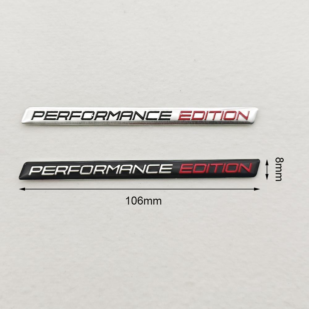2PCS Aluminium Performance Edition Logo Emblem Black Chrome Sticker Decal For BMW Motorcycle Car Badge Fender Truck Accessories