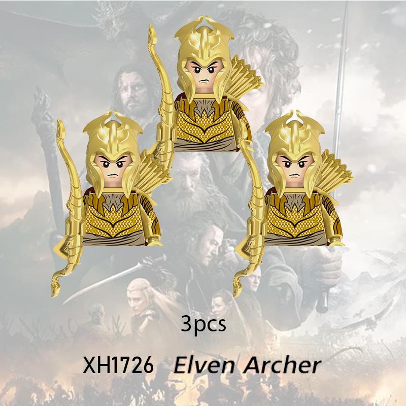 

3 шт. Мини Средневековье Властелин Кольца Эльфы Орки Армия Гном Роханский рыцарь фигурка Игра Престолы строительные блоки детские игрушки подарок строительство