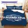 HC Kometa Brno Vzorované povlečení, Sada přikrývky Povlak na přikrývku Povlak na polštář Domácí Dárek k narozeninám (1 * povlak na peřinu + 2 * povlak na polštář, bez jádra)