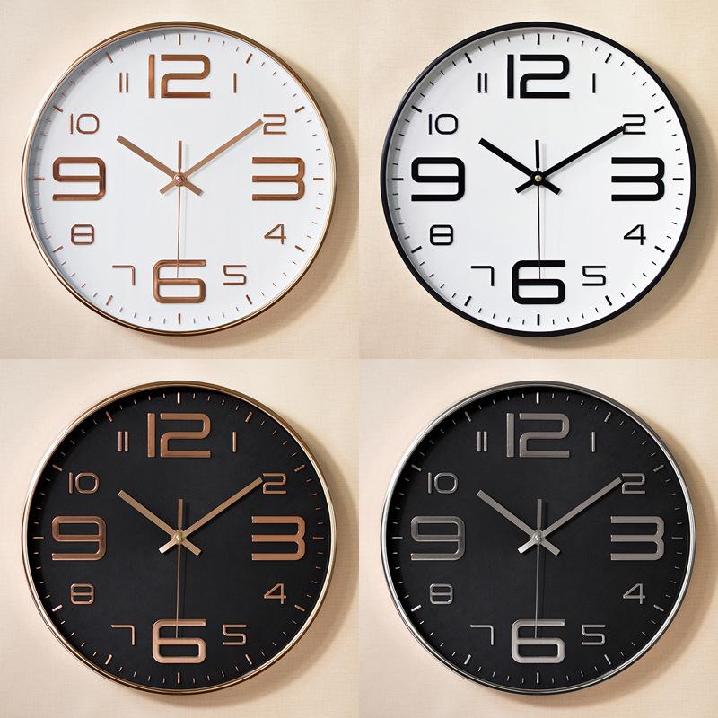 10 Inch 25CM Plastic Wall Clock Quartz Clock Bedroom Living Room Wall Clock Simple Clock