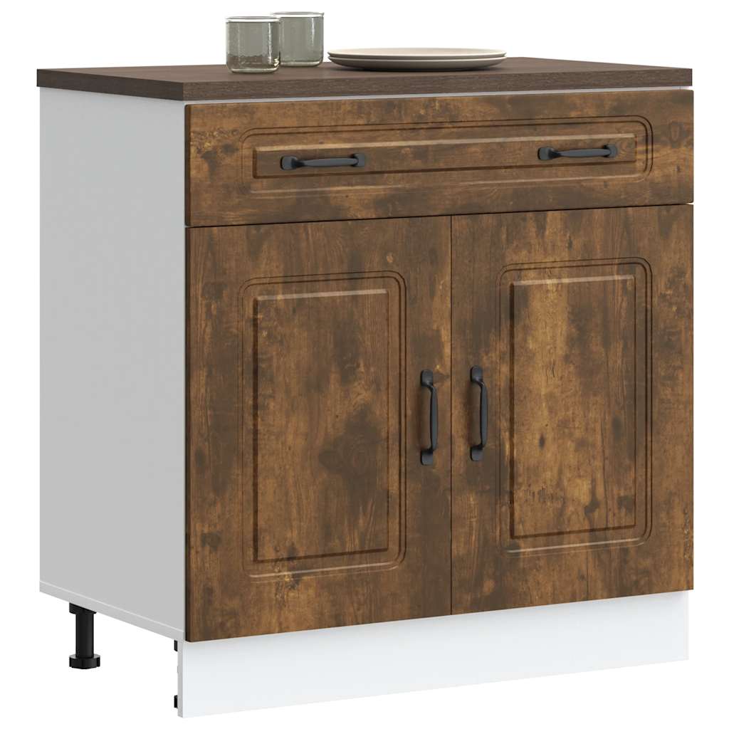 Kitchen Base Cabinet Kalmar Smoked Oak Wood Based Panel