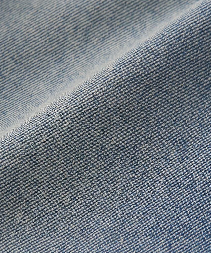 EXCONTAINER Incision Bermuda Denim Pants (Blue)