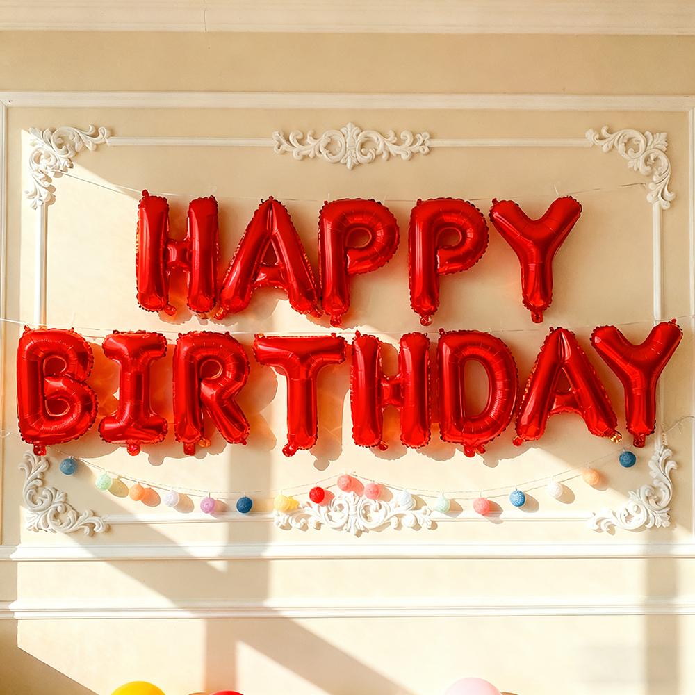 

16inch Happy Birthday Decoration Balloons Gold Blue Letter Foil Ballons Set Birthday Party Decor Air Globos Balony Anniversaire 16inch 1set червоний
