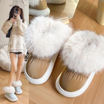 Furry Women Shoes 2024 Winter New Fashion Women's Boots Comfortable and Warm Ladies Snow Boots Indoor Non-slip Casual Flat Shoes