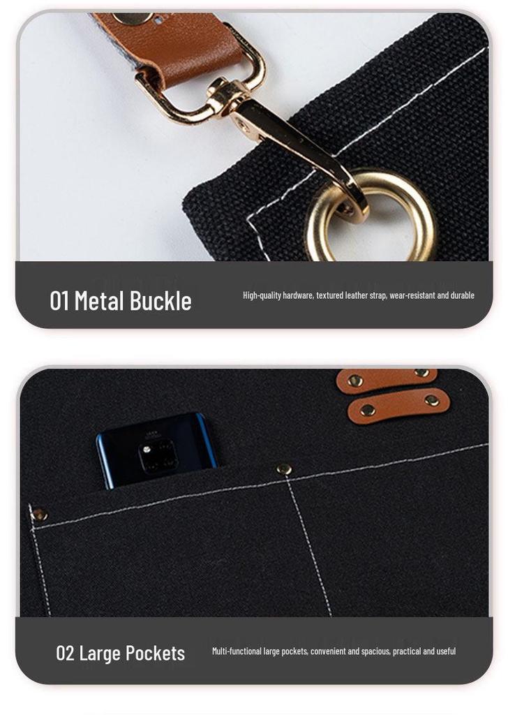 Waterproof Young Waiter Apron with Logo for Milk Tea Restaurant