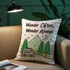 Happy Camper Pillow Case Short Plush Print Cushion Cover Square Throw Pillow Covers Sofa Home Decor