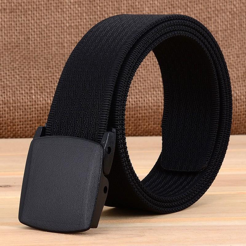 TUSHI Canvas Belt Plastic Buckle Men's Iron-free Metal-free Cross-pattern Nylon Outdoor 3.8CM