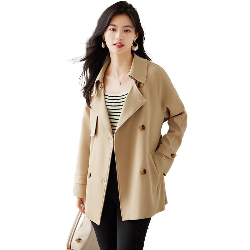 Women's Short Double-breasted Trench Coat